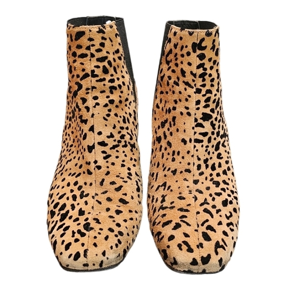 Rag & Bone Boots Alsen Flocked Suede Ankle Chelsea Cheetah Print Size 40 - Picture 3 of 12